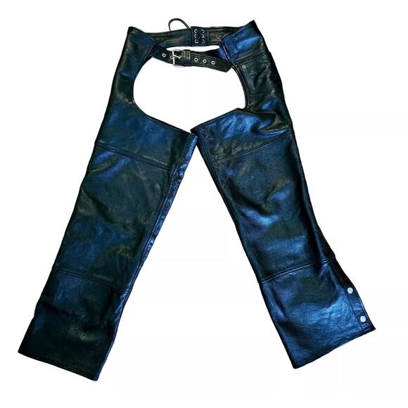 FMC Classic Leather Chaps, Size Small, Biker, Motorcycle, Unisex - Picture 1 of 8
